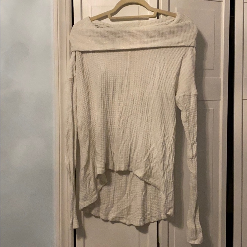 Lucky Brand off the shoulder high-low Sweater
